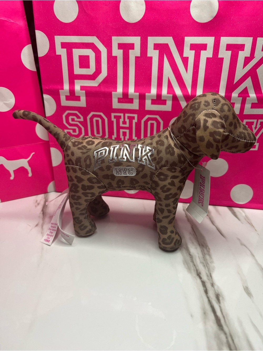 NWT PINK Victoria's Secret NYC Leopard Print EXCLUSIVE SOHO PUP